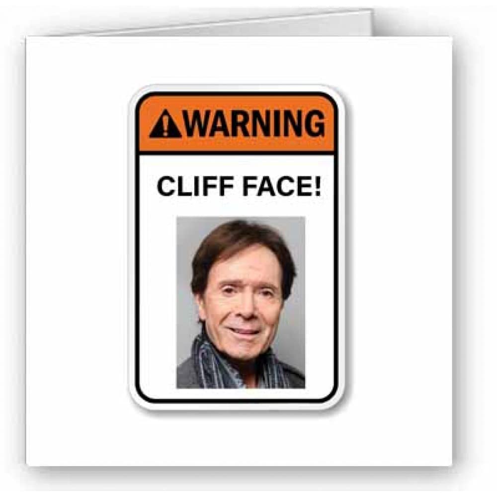 Rambling Mansion Publications Funny Blank Open Greeting Card - Cliff Face! - Suitable For Birthdays, Anniversaries And Other Occasions