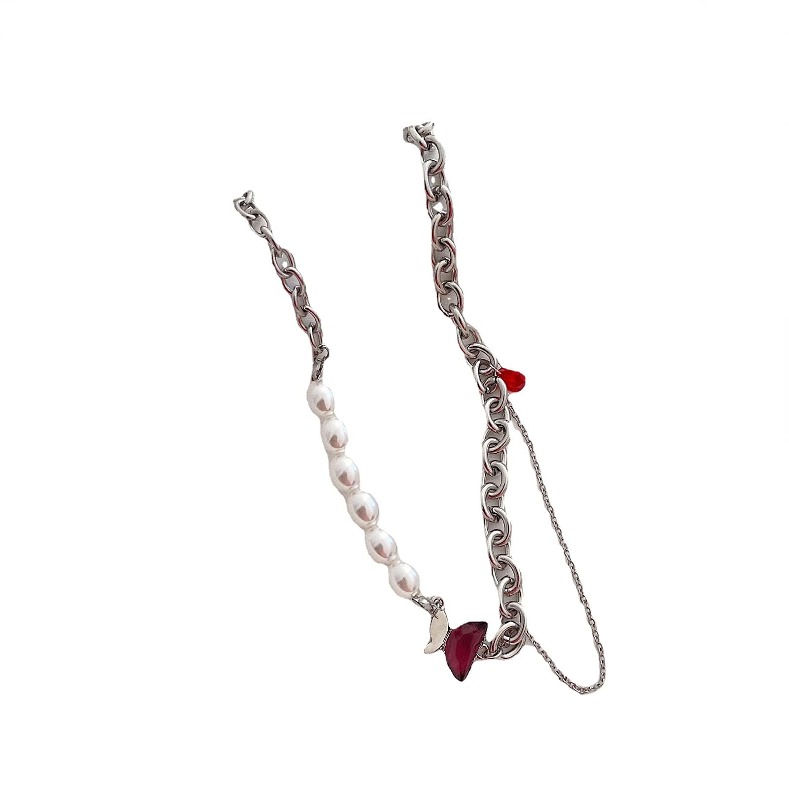 Collier papillon en acier titane anti-noircissement style ins