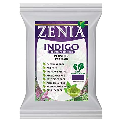 Zenia Indigo Powder Hair & Beard Color | 200 Grams (7 ounce) | Natural Plant-Based Dye for Black Tint | Preservative-Free Cover