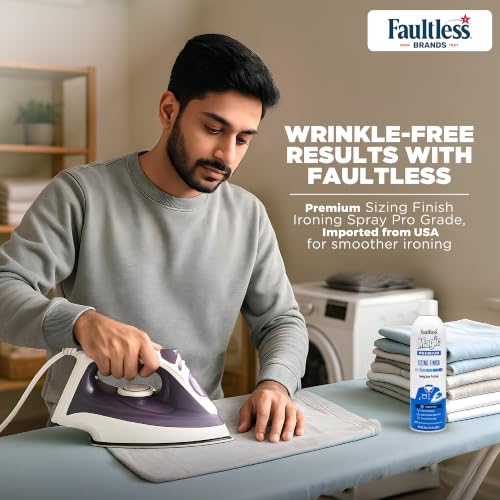 Image of Faultless Limited Edition Magic Premium Sizing Finish Ironing Spray, 567g | Pro Grade Restorative Formula | Spray & Iron for Professional Finish | Wrinkle-Free | Imported from USA