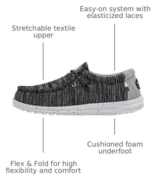 Image of HEYDUDE Men's All Wally Styles | Men's Shoes | Men's Lace Up Loafers | Comfortable & Light-Weight