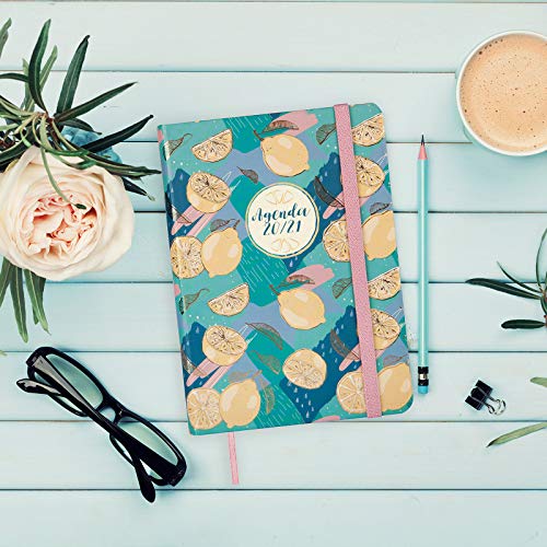 Finocam – Terminkalender 2020-2021 M4 – 118 x 168 1 Tag Seite Natural Lemon Spanisch