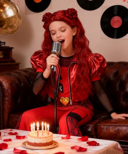 Disfraz Infantil Niña Princesa Rojo de Cosplay miniatura 4