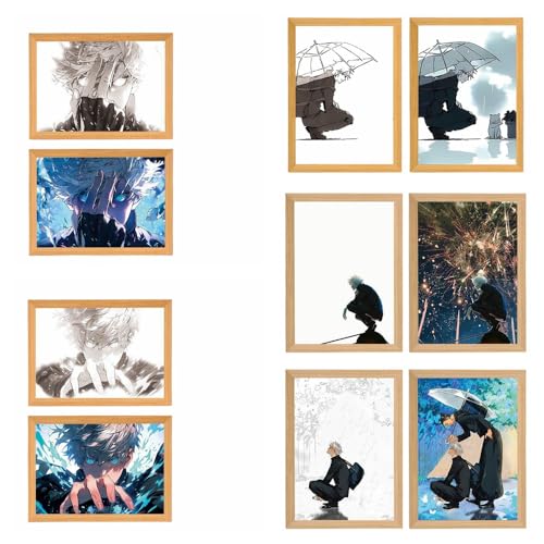 HDFC 呪術廻戦 五条悟 夏油傑 ベッドサイドランプ 灯光画 絵画 照明 装飾画 アートデコレーション コスプレ小物 3つの照明モードを備えた照明付き 陽光の灯りの絵 ナイトライト アートデコレーション 自宅を美しく彩る照明アート 贈り物 プレゼント (