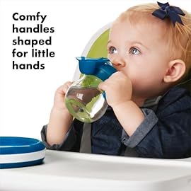 OXO Tot Transitions Soft Spout Sippy Cup with Removable Handles, Navy, 6 Ounce