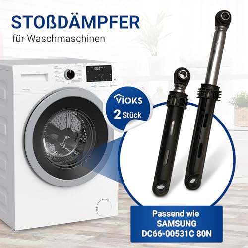 VIOKS 2x Stoßdämpfer Waschmaschine 80N Ersatz für Sаmsung DC66-00531C DC6600531C DC66-00343D DC66-00421B Dämpfer Schwingungsdämpfer Vibrationsdämpfer Reibedämpfer für Waschmaschine