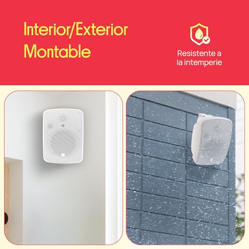 Pyle Altavoz Bluetooth de 800 W con Amplificador – Altavoz Pasivo y Activo para Exterior e Interior, Montaje en Techo y Pared, Resistente al Agua, Altavoz Estéreo de 6,5" (16,5 cm) – Blanco - imagen 5