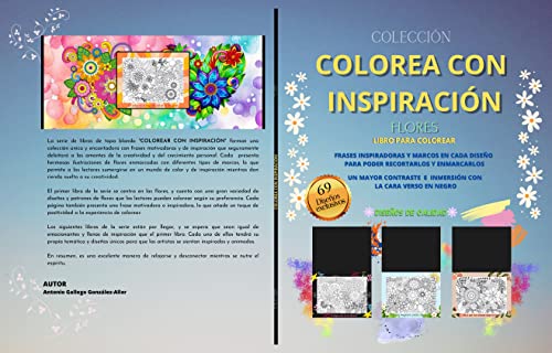 COLOREA CON INSPIRACIÓN: FLORES (Spanish Edition)