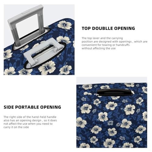 Hibiscus Flowers Elastic Travel Luggage Covers Dustproof Scratch-Resistant Suitcase Protector Fit 22-24 Inch3