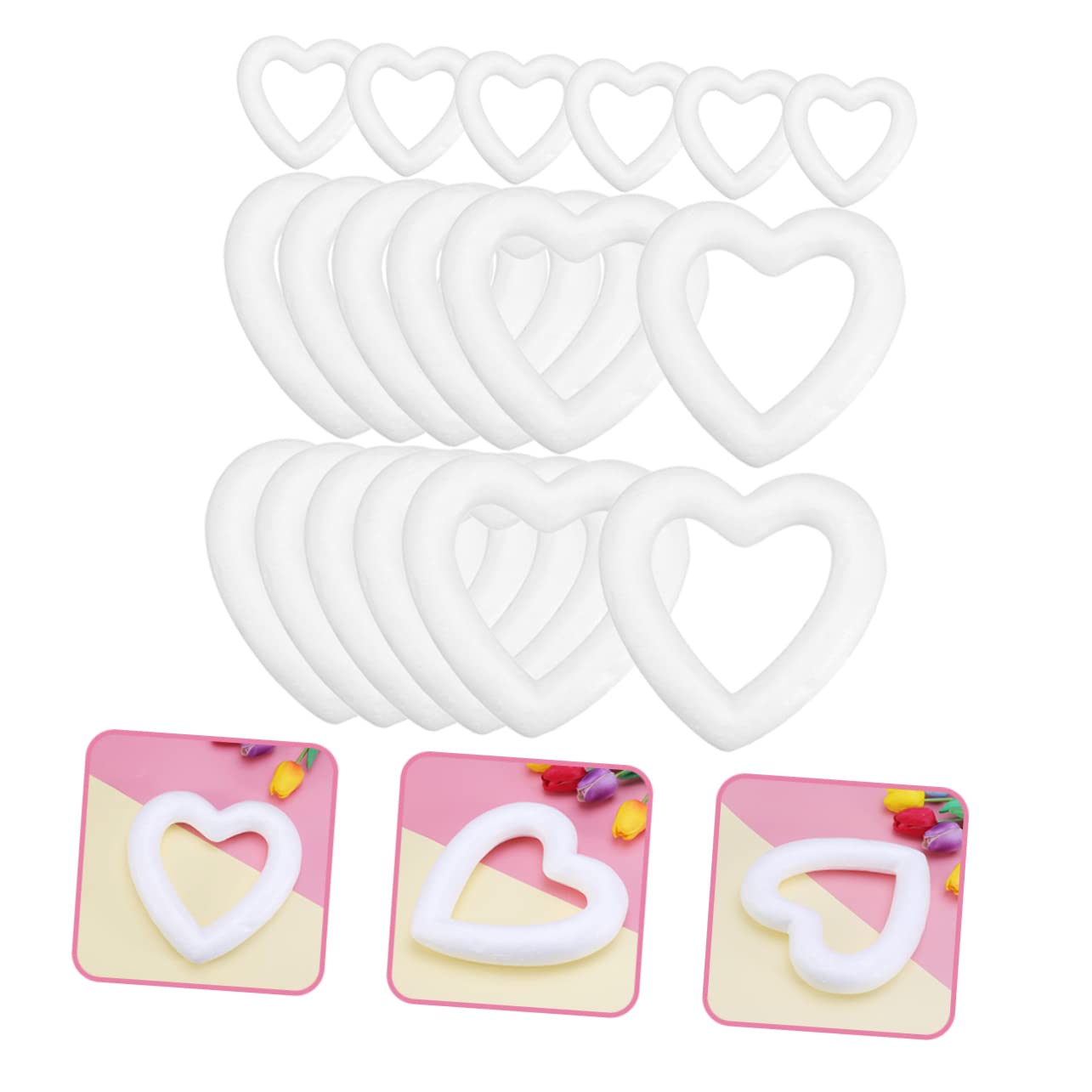 Cabilock 3 Set di Kit per Realizzare Ghirlande in Schiuma A Forma di Cuore per Decorazioni per La Casa Personalizzate Adatte per Progetti Fai da Te 18 Pezzi*3