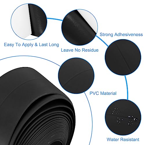 Image of uxcell Waterproof Seal Caulk Strip Tape Self Adhesive, 3pcs 10.5 Ft L x 1.5 inch W PVC Sealing Tape Caulking Tape for Kitchen Countertop, Bathroom, Toilet, Bathtub Floor Wall Corner, Black