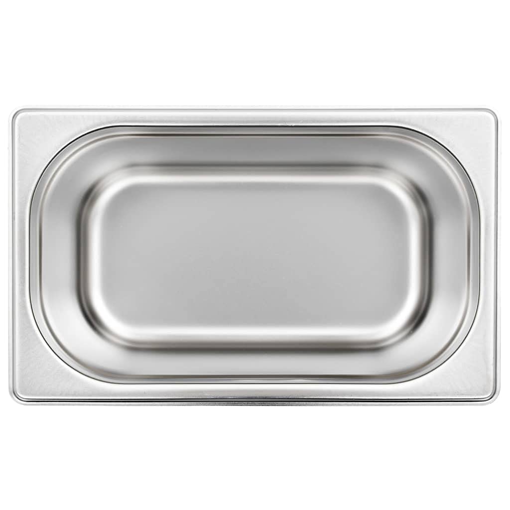 Solivagant Contenitori Gastronorm 4 pz GN 1/4 150 mm in Acciaio Inox,Argento,2.65kg
