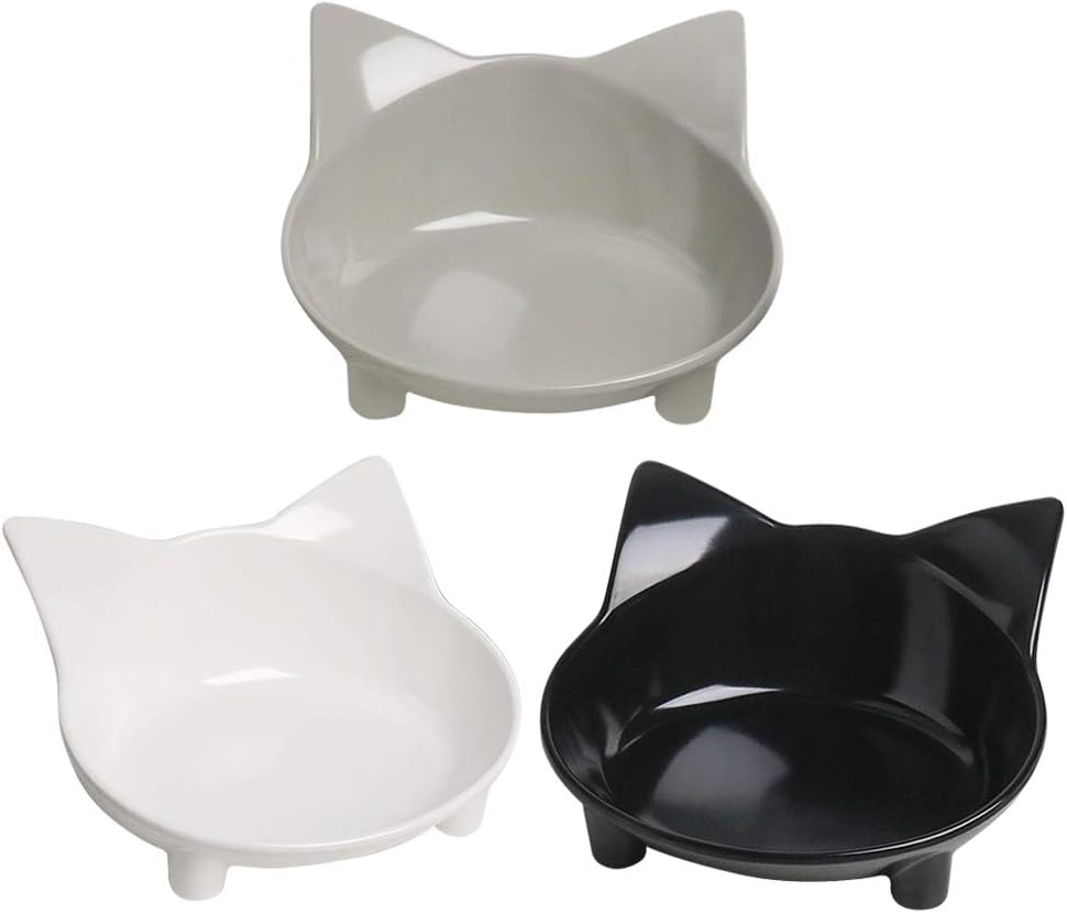 Cat Bowls Cat Food Bowl Non Slip Pet Bowl Shallow Cat Water Bowl to Stress Relief of Whisker Fatigue,Dog Bowl Dish Cat Feeding Wide Bowls for Puppy Cats Small Animals(Safe Food-Grade Material)