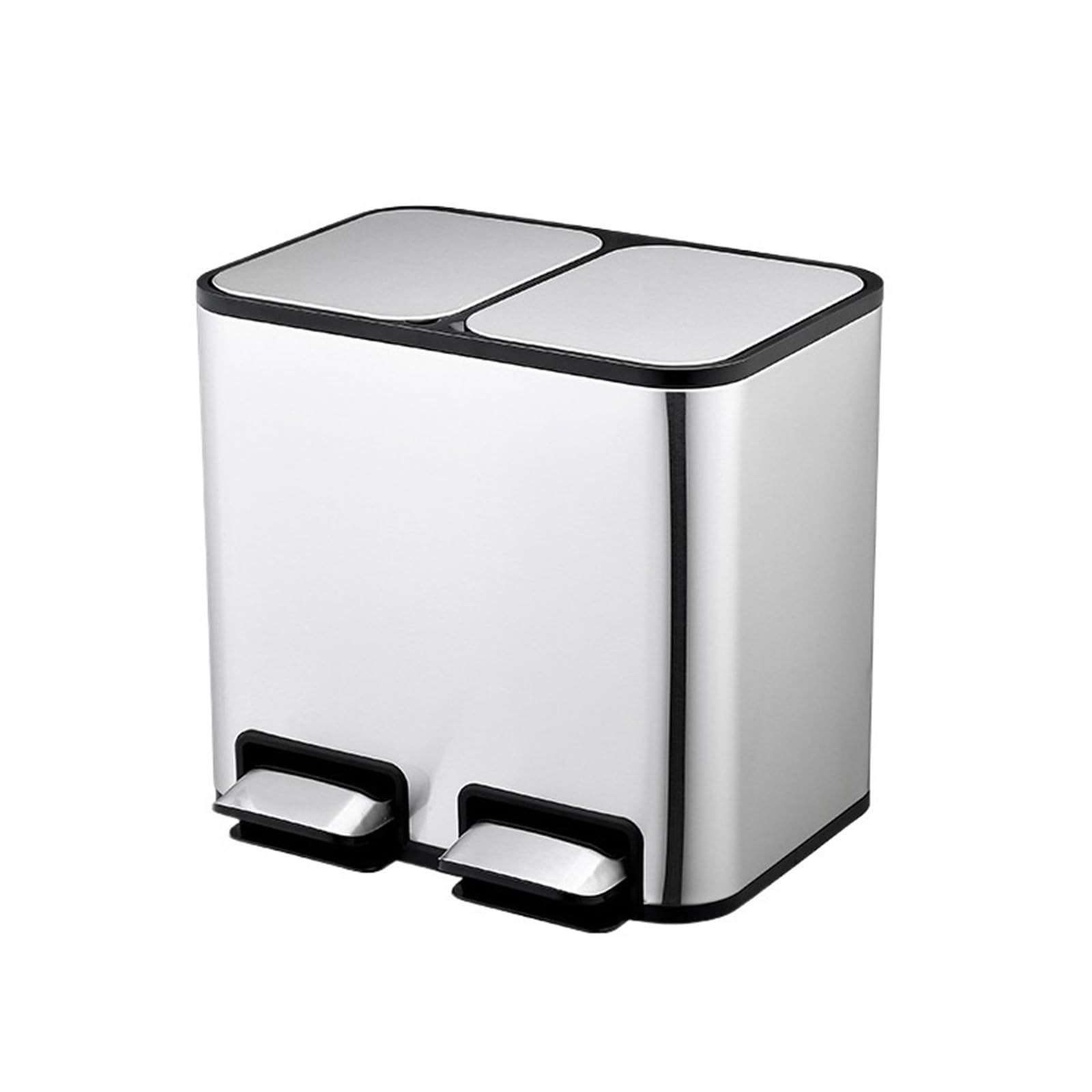 Hhmmei2024-23 Rubbish and Waste Bin Trash Can Kitchen Garbage Waste or Recycling Bins Trash Can(Silver)