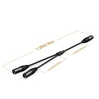 Vista 5 de CableCreation Divisor XLR equilibrado de 1 pie, 2 X LR macho a XL R hembra, micrófono de 3 pines y cable de micrófono X L R Split 1 hembra a 2 macho