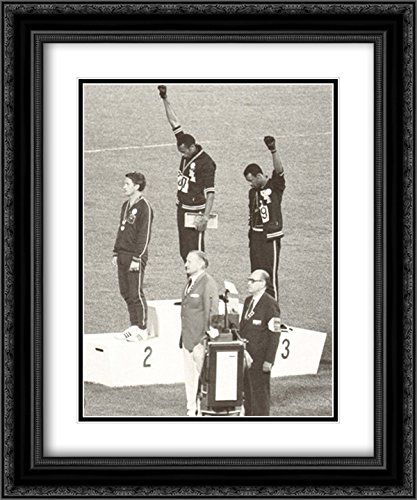 1968 Mexico Olympics, Black Power Salute 2x Matted 15x18 Black Ornate Framed Art Print