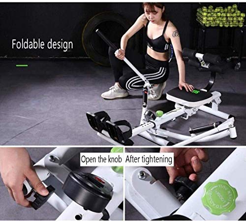 Image of Foldable Rowing Machines Rowing Machine for Home Use Foldable Hydraulic Rower Trainer Indoor Rowing Device 12 Resistance Adjustment LCD Monitor Max User Weight 150 Kg Fitness Equipment