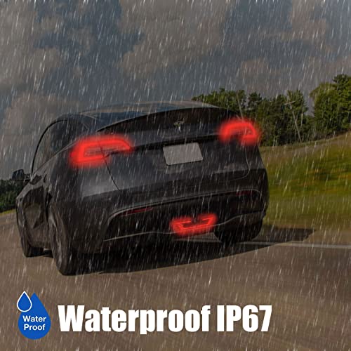 Duntuo Rear 3Rd Brake Lights Pilot Center Tail Lights For Tesla Model Y 2020 2021 2022 With Dynamic Turn Signals Rear Identification Lamp Trailer Tow Cover #TOP4