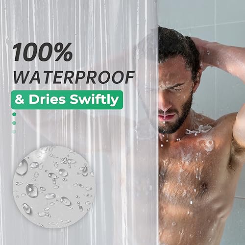 Amazerbath HQQ-03-03 Plastic Shower Curtain Clear Premium Peva thumb #3