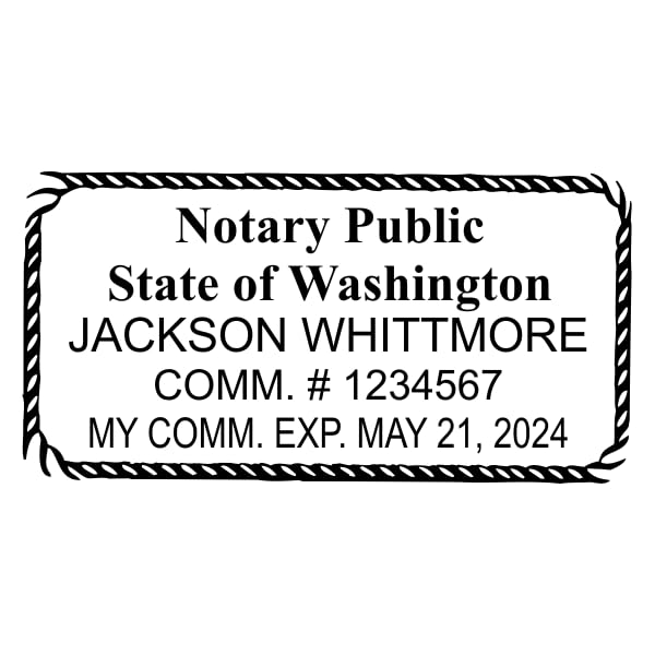 Washington Rectangular Notary Stamp | Official State Notary Stamp | Official Seals | Meets State Specifications (Washington, Rectangular Stamp)