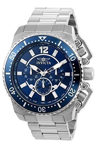 Invicta Men's Pro Diver 48mm Stainless Steel Chronograph Quartz Watch, Silver (Model: 21953)