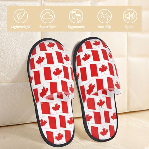 Canada Print House Slippers For Women And Men,Soft Slippers With Memory Foam,Non-Slip Indoor Home Shoes2