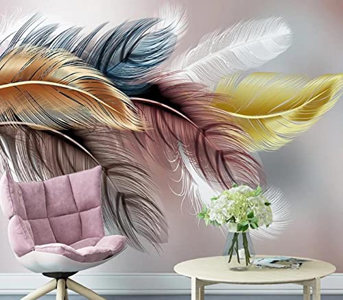 Tapete 3D Wandbild Bunte Federn Fototapete 3D Effekt Vliestapete Wohnzimmer...