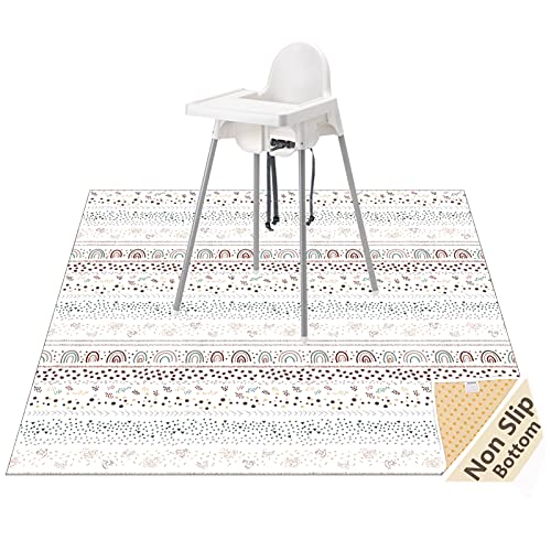 Image of Splat Mat for Under High Chair/Arts/Crafts, WOMUMON Washable Spill Mat Waterproof Anti-Slip Floor Protector Splash Mat, Messy Mat and Table Cloth