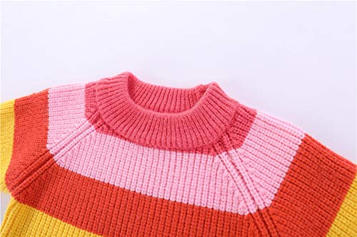 Mud Kingdom Girls Boys Sweaters Rainbow Stripes Crewneck Knit Pullover Fall 2-9 Years3