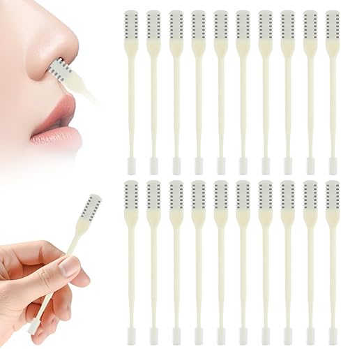 Miniatura 11 de Cortador de pelo nasal 2 en 1, recortador manual de vello de nariz para hombres y mujeres, removedor de vello de nariz de doble cara giratorio de