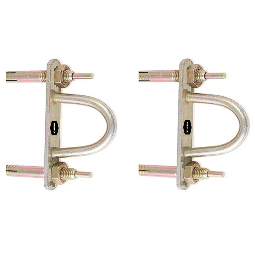 ZOLDYCK (D-Hook Kada Mild-Steel 2 Pack with (3inch/10x75mm) (4 Nos) Fastener (Golden) for Swing/Hammock Chair/Boxing Bag and Ceiling Fan-image-12