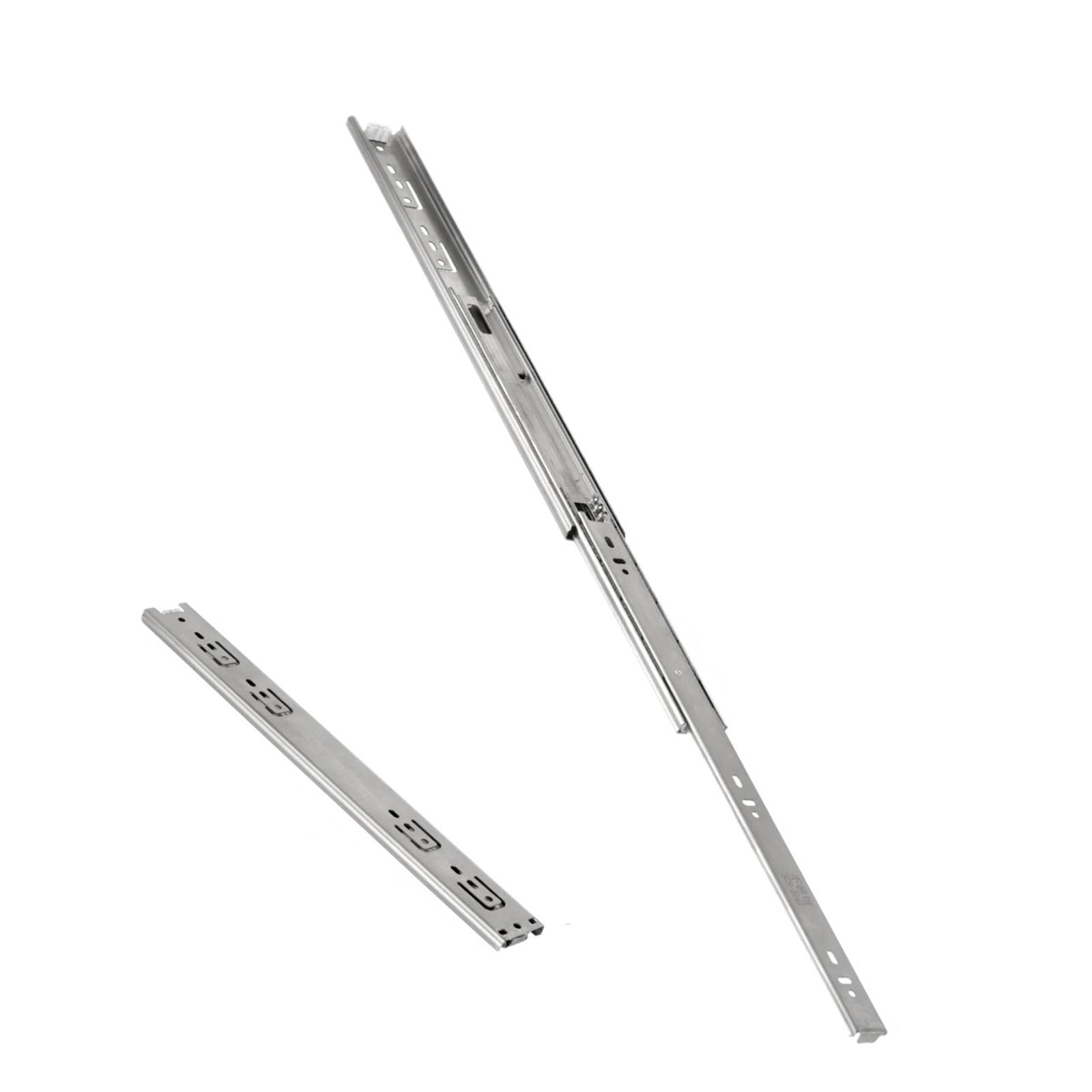 Ppqiru Silver 4Pcs Drawer Rail 10~20Inch Stainless Steel Ball Bearing Slides Sliding Track 3-Section Full Extension Cabinet Furniture For Cabinet Drawer(,35Cm)
