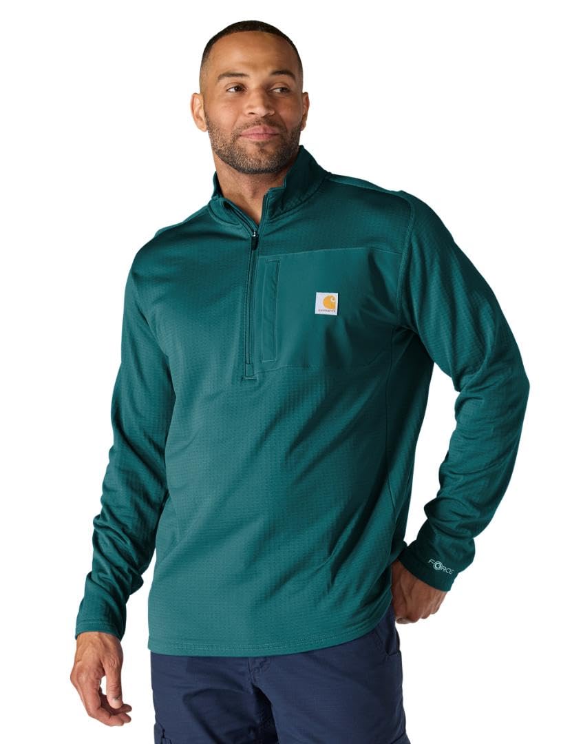 Amazon.com: Carhartt Men's Force Relaxed Fit Mock Neck Half-Zip T