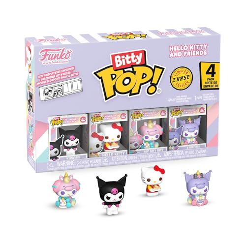 Funko Bitty Pop! Sanrio - Kuromi - 4PKY una Minifigura Misteriosa Sorpresa - 0.9 Inch (2.2 Cm) - Hello Kitty Coleccionable - Repisa Apilable Incluida - Idea de Regalo - Toppers de Tarta