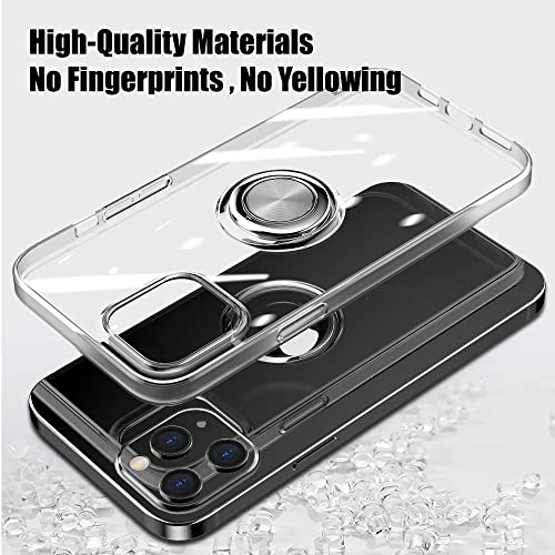Coque transparente pour iPhone 14 avec support bague et fixation auto aimantée - 4