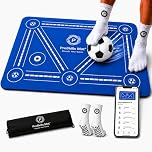ProSkills Football Training Mat – Structured Video Training with 4 Skill Levels & Challenge Drills – XL 90×60cm Non-Slip Soccer Skills Mat with Grip Socks & Carry Bag (Blue)