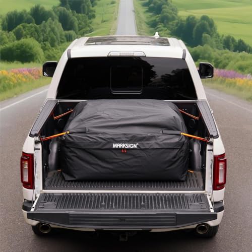 Marksign Truck Bed Cargo Bag 26 CuFt, Waterproof Heavy Duty PVC Storage Bag