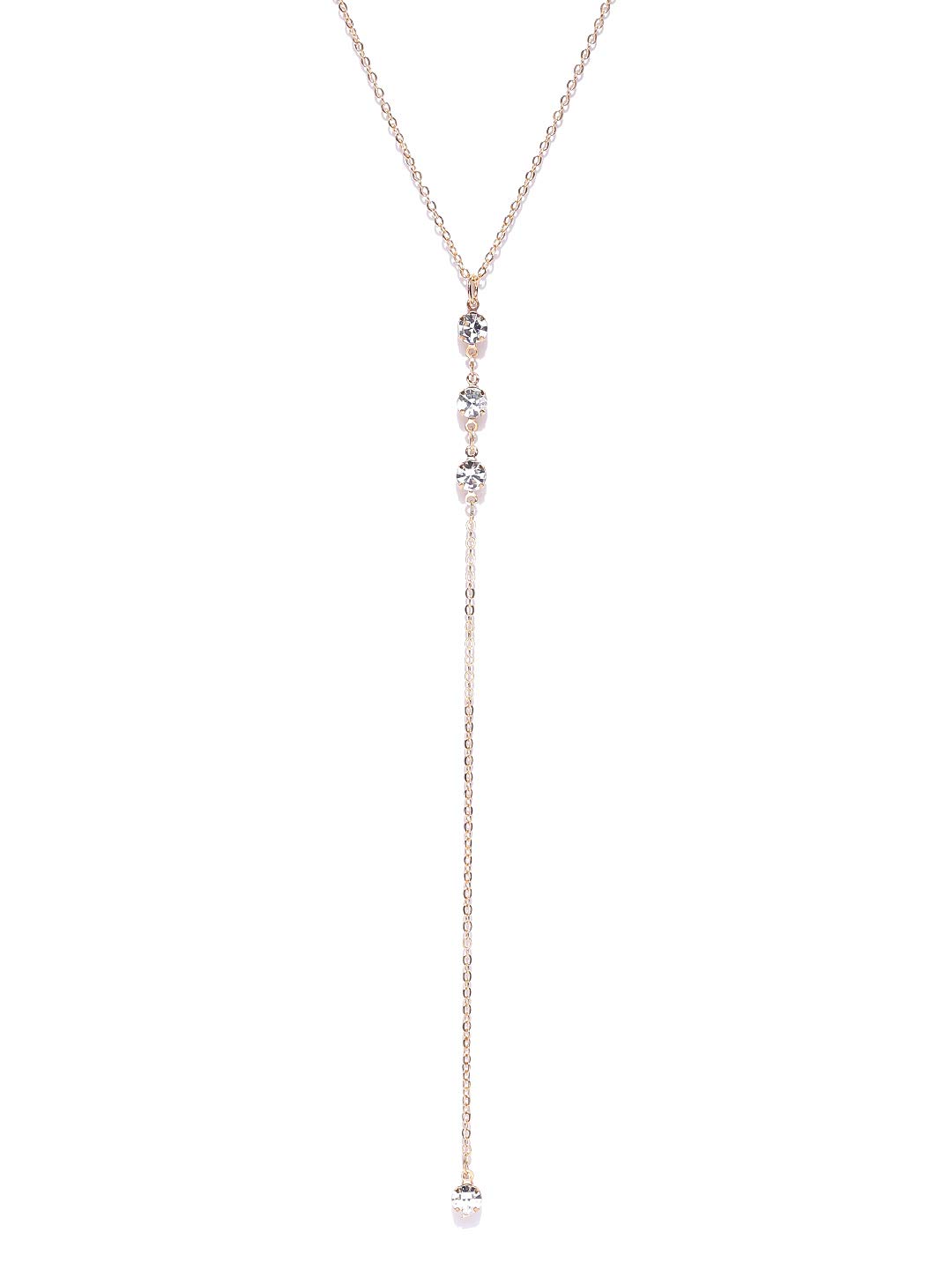 OOMPH Jewellery Gold Stone Lariat Fashion Necklace for Women & Girls (NSSK25) - Gold, White (B077W82897) Amazon Price History, Amazon Price Tracker