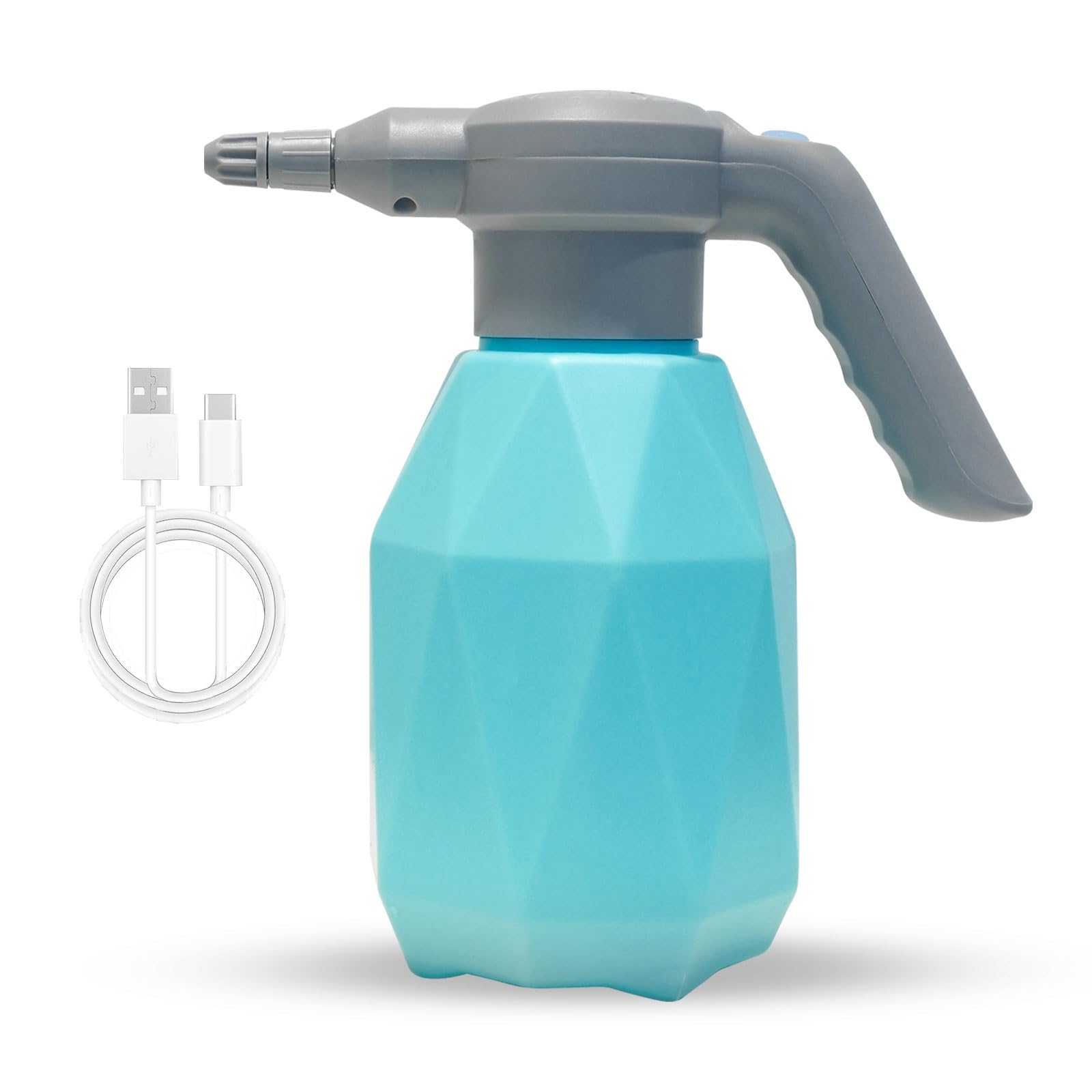 BIRCHTREE Electric Garden Sprayer 2L, USB Type-C Rechargeable Spray Bottle with Adjustable Nozzle, LED Indicator, Pressure Spray Bottle for Plants, Cleaning, Car Wash & Garden Use