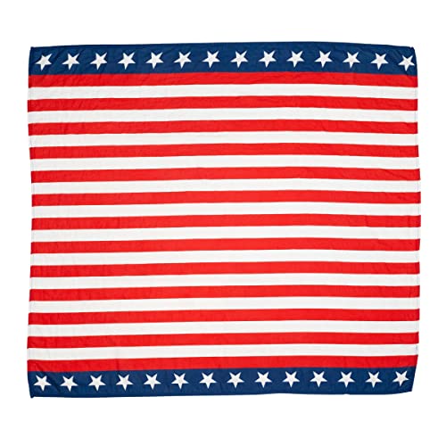 Image of Twig & Bale USA American Flag Muslin Baby Blanket - Red White and Blue - Stars and Stripes - 47 inch x 43 inch - Organic Cotton Patriotic Swaddle Receiving Blanket