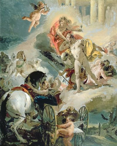 Toile l'attelage des chevaux du soleil Battista affiche paysage 60x90cm