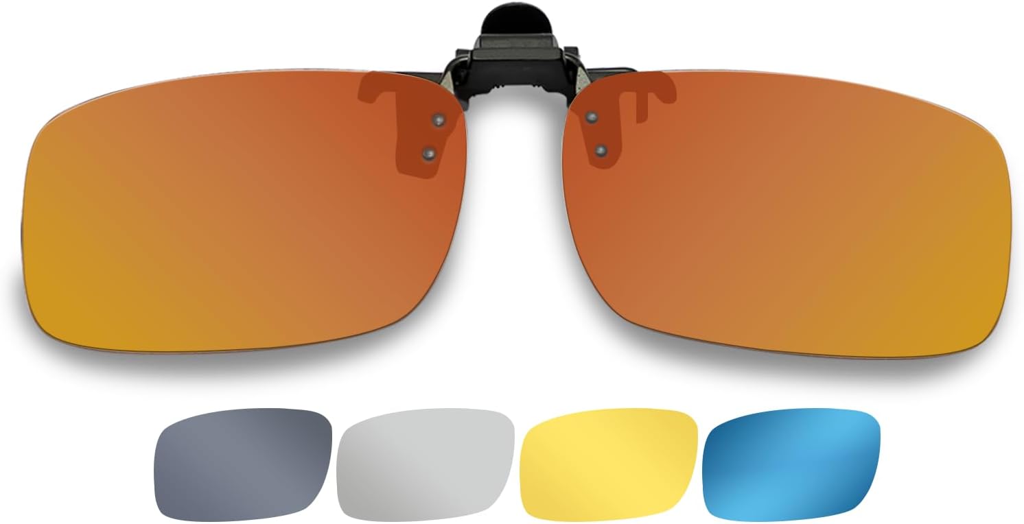 Clip on Sunglasses Over Prescription Glasses, Polarized glasses Man Women UV Protection