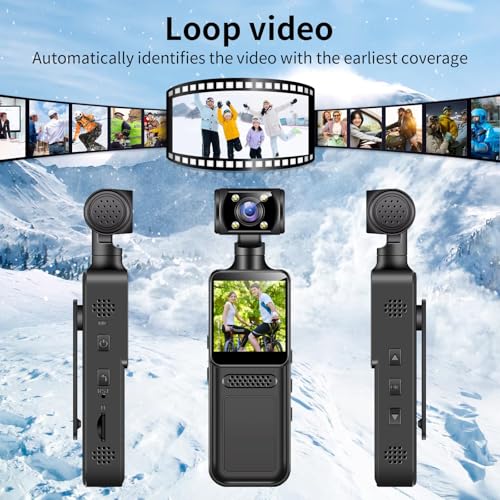 Image of QAWACHH Portable HD Body-Worn Camera for Outdoor Sports for Bike Action Adventures Cross-Border Travel Handheld for Clear Video (WiFi) with Led Lights