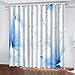 Produktbild DRFQSK Vorhang Blickdicht Vorhänge Verdunkelungsvorhang Gardinen Mit Ösen Wohnzimmer Schlafzimmer Thermovorhang 3D Blaue Lilie Blüht Muster Ösenschal 2Er Set Fensterdekoration 230 X 117 cmH X B