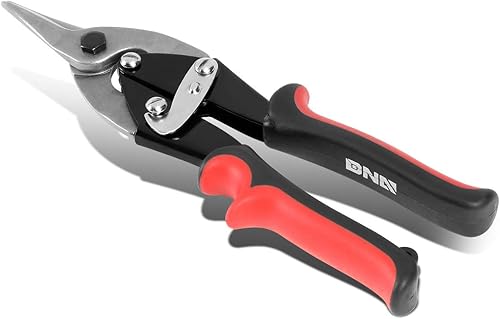 DNA Motoring TOOLS-00110 Herramienta de corte de estaño de acero de alto carbono, mandíbulas dentadas de 10 pulgadas, corte recto de estaño con
