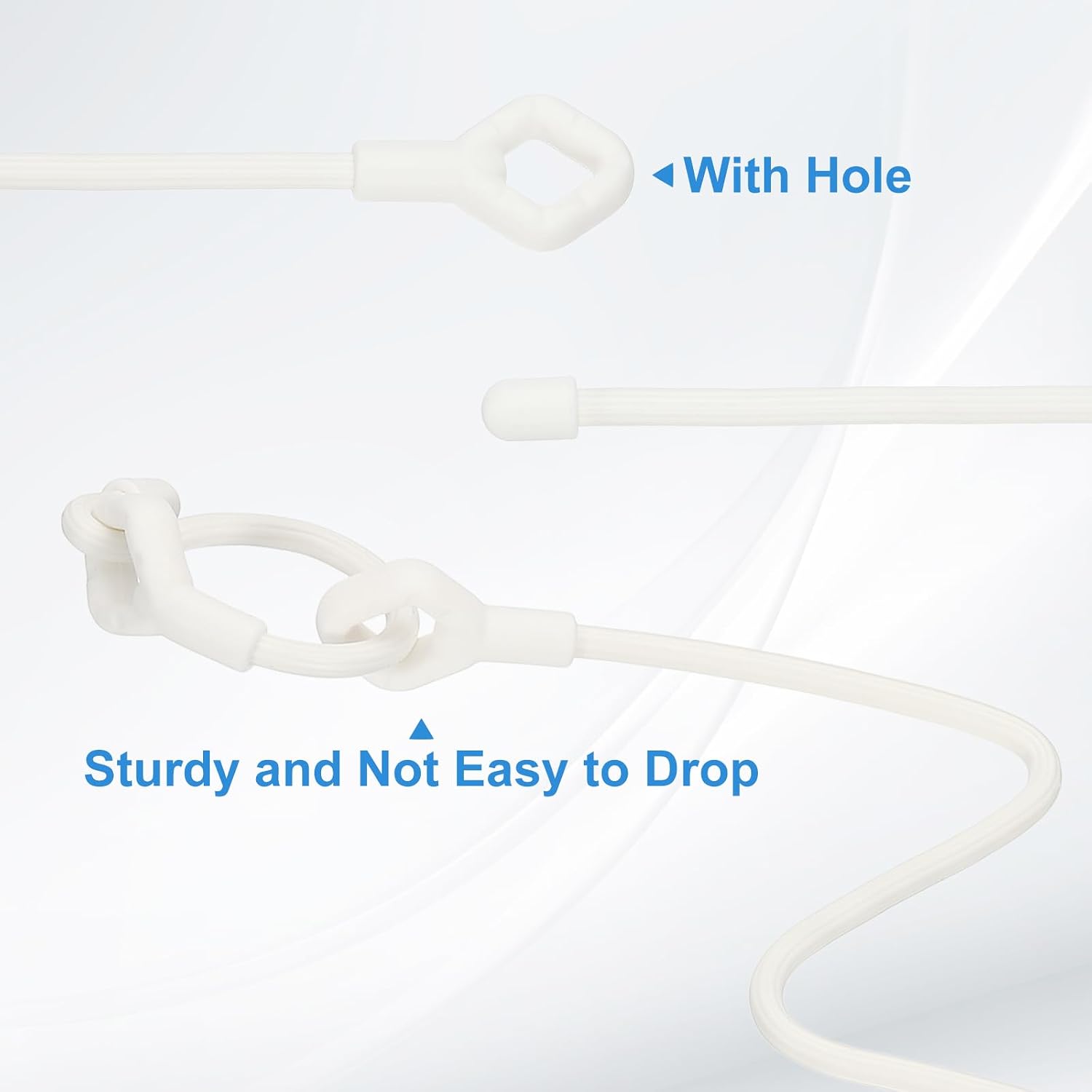 PATIKIL Rubber Twist Ties, 24 Inch Silicone Reusable Twist Ties Heavy Duty Bendable for Bundling Holding, 5 Pcs, White image 3