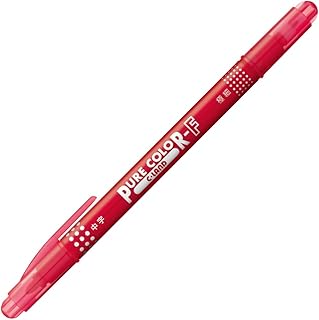 三菱鉛筆 水性サインペン ピュアカラーF 中字+極細 紅色 PW101TPC.14 10本入