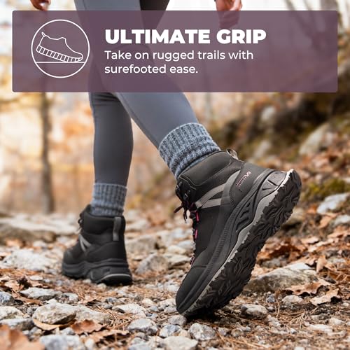 NORTIV 8 NORTIV 8 Women's Hiking Boots Waterproof Lightweight Outdoor Trekking Comfortable Non-Slip Backpacking Camping Ankle Boot Hollow,Size 11,Black,NWUMHB2501