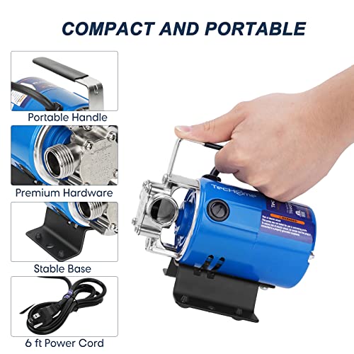 Image of Pump with Hose, 115V 1 /10HP 330GPH Power Water Pump Transfer Drain Pump, with Suction Hose Kit.