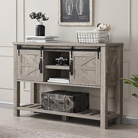 OKD 46" Entryway Table with Barn Doors Cover